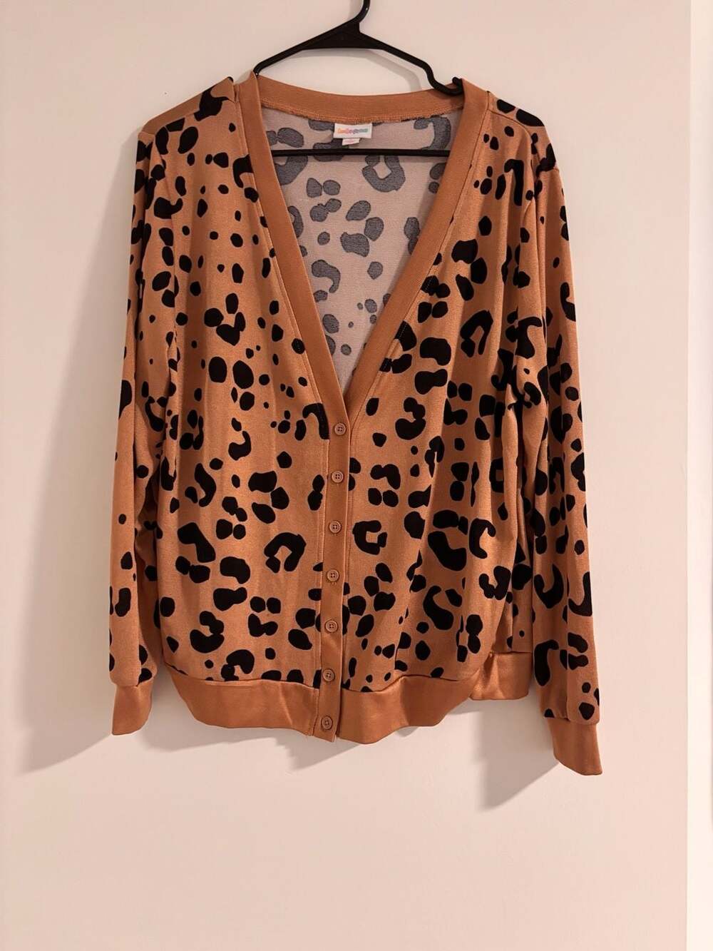 LuLaRoe Leopard Print V-Neck Button-Down Cardigan